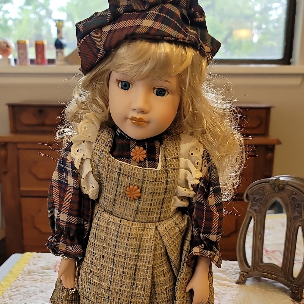 Handmade Porcelain Doll With Hat